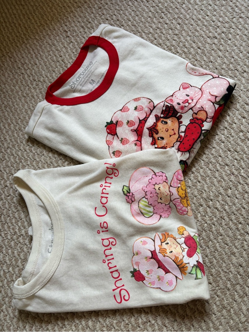 Strawberry Shortcake Cream Graphic Women’s Tops - Picture 2 of 9
